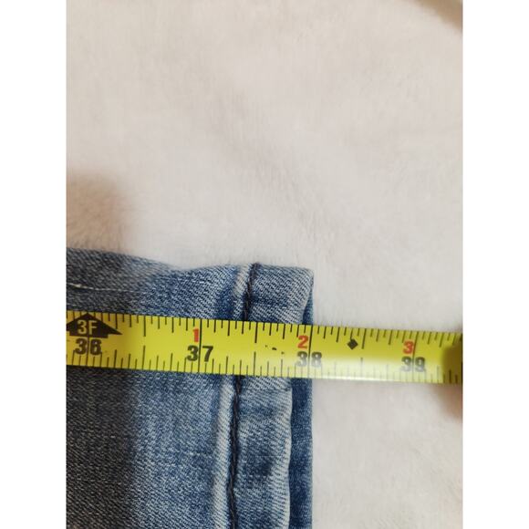 Democracy Jeans Womens Sz 8 Blue "Ab" Solution Technology Whiskers Distressed - Picture 12 of 15